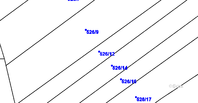 Parcela st. 526/12 v KÚ Vlčnov u Starého Jičína, Katastrální mapa