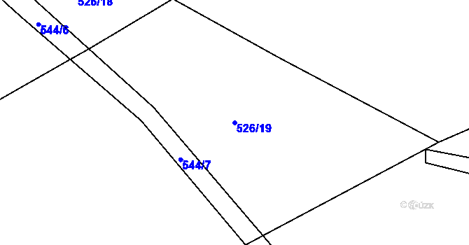 Parcela st. 526/19 v KÚ Vlčnov u Starého Jičína, Katastrální mapa