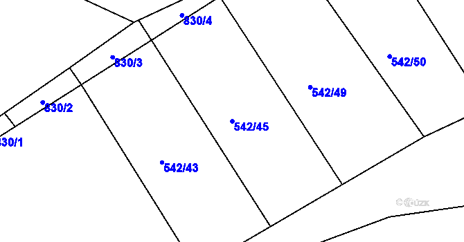 Parcela st. 542/45 v KÚ Vlčnov u Starého Jičína, Katastrální mapa