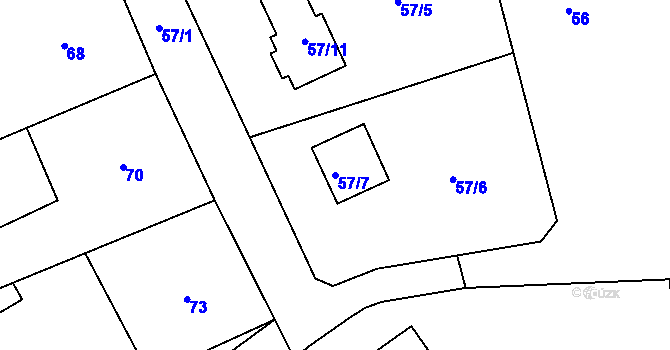 Parcela st. 57/7 v KÚ Vlčnov u Starého Jičína, Katastrální mapa