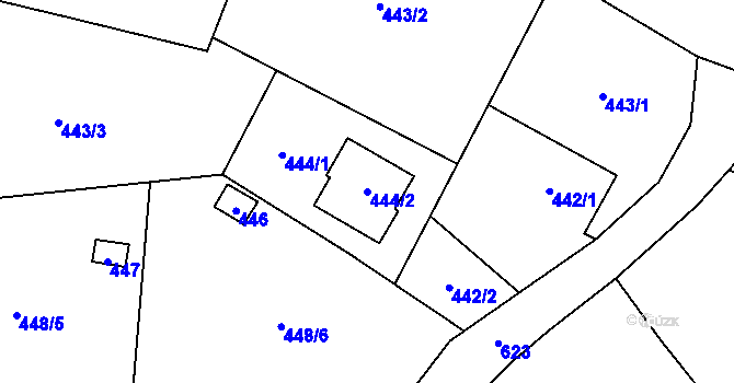 Parcela st. 444/2 v KÚ Vlčnov u Starého Jičína, Katastrální mapa