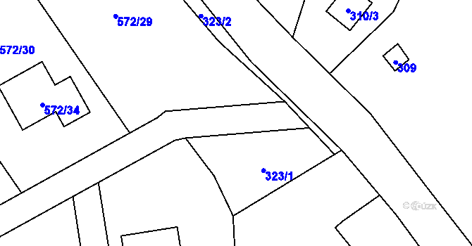 Parcela st. 323/4 v KÚ Vlčnov u Starého Jičína, Katastrální mapa