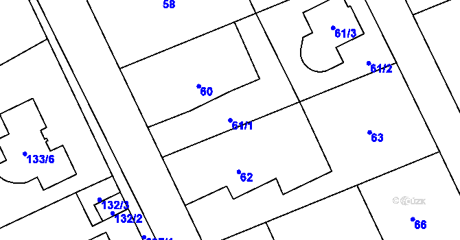 Parcela st. 61/1 v KÚ Vlčnov u Starého Jičína, Katastrální mapa