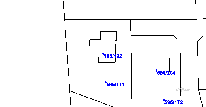 Parcela st. 595/192 v KÚ Vlčnov u Starého Jičína, Katastrální mapa
