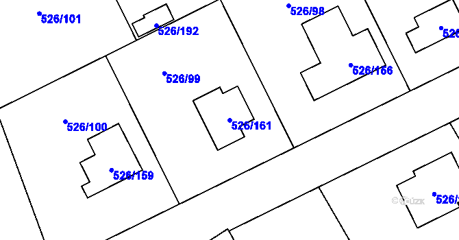 Parcela st. 526/161 v KÚ Vlčnov u Starého Jičína, Katastrální mapa