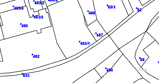 Parcela st. 485/1 v KÚ Vlčnov u Starého Jičína, Katastrální mapa