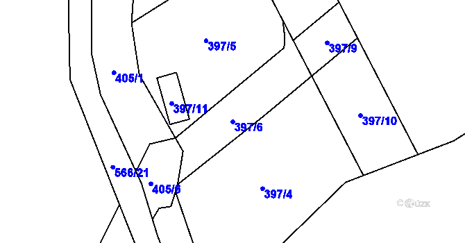 Parcela st. 397/6 v KÚ Vlčnov u Starého Jičína, Katastrální mapa