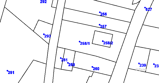 Parcela st. 258/1 v KÚ Vlčnov u Starého Jičína, Katastrální mapa