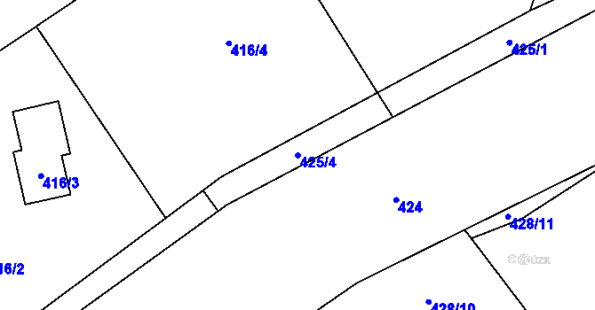 Parcela st. 425/4 v KÚ Vlčnov u Starého Jičína, Katastrální mapa
