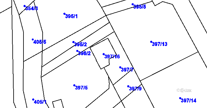 Parcela st. 397/16 v KÚ Vlčnov u Starého Jičína, Katastrální mapa