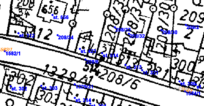 Parcela st. 514 v KÚ Starý Kolín, Katastrální mapa