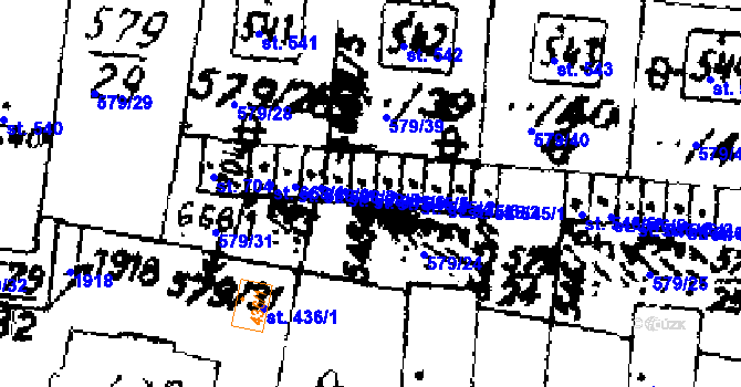 Parcela st. 545/6 v KÚ Starý Kolín, Katastrální mapa