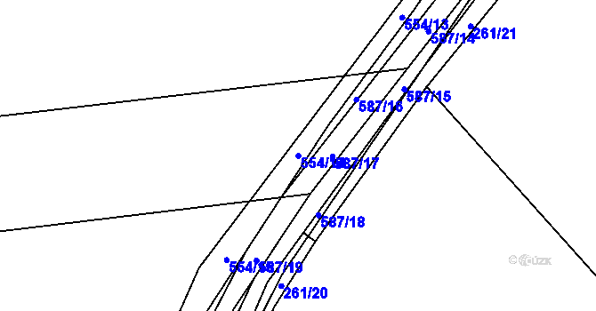 Parcela st. 554/14 v KÚ Třebosice, Katastrální mapa