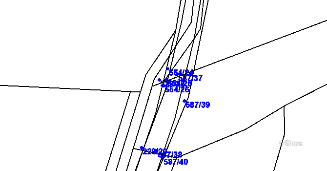 Parcela st. 554/26 v KÚ Třebosice, Katastrální mapa