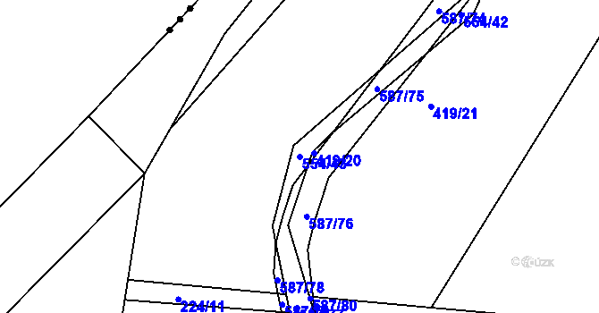 Parcela st. 554/43 v KÚ Třebosice, Katastrální mapa