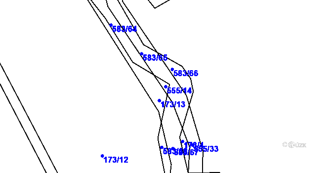 Parcela st. 555/14 v KÚ Třebosice, Katastrální mapa