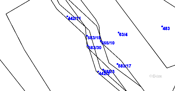 Parcela st. 583/30 v KÚ Třebosice, Katastrální mapa