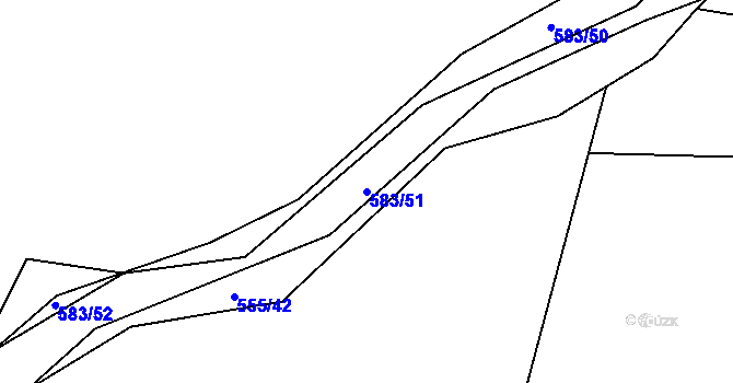 Parcela st. 583/51 v KÚ Třebosice, Katastrální mapa