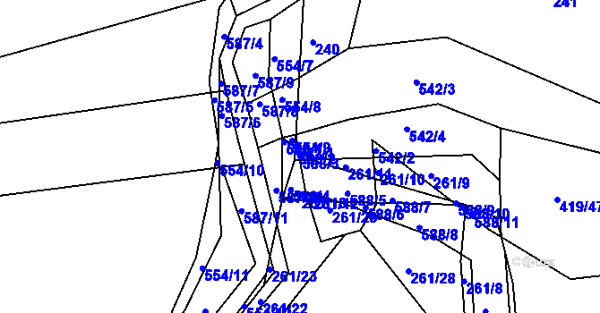 Parcela st. 588/3 v KÚ Třebosice, Katastrální mapa