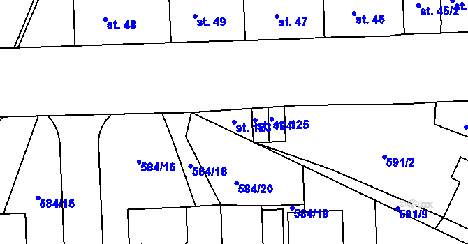 Parcela st. 123 v KÚ Starý Pelhřimov, Katastrální mapa