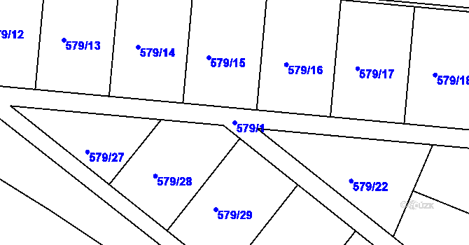 Parcela st. 579/1 v KÚ Starý Pelhřimov, Katastrální mapa