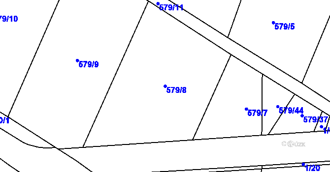 Parcela st. 579/8 v KÚ Starý Pelhřimov, Katastrální mapa