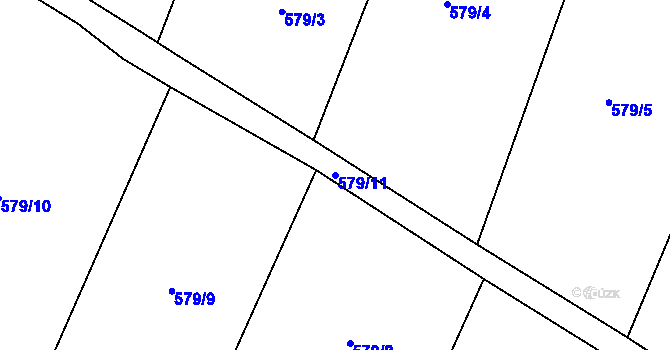 Parcela st. 579/11 v KÚ Starý Pelhřimov, Katastrální mapa