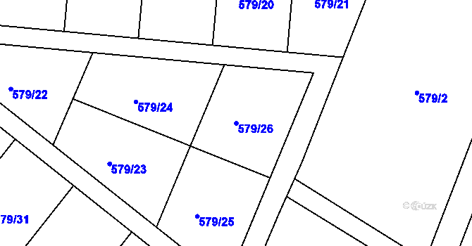 Parcela st. 579/26 v KÚ Starý Pelhřimov, Katastrální mapa
