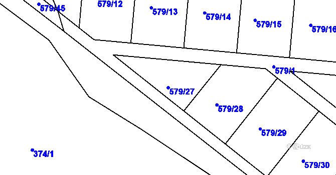 Parcela st. 579/27 v KÚ Starý Pelhřimov, Katastrální mapa