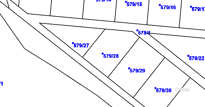 Parcela st. 579/28 v KÚ Starý Pelhřimov, Katastrální mapa