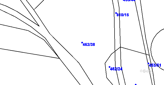 Parcela st. 462/38 v KÚ Starý Pelhřimov, Katastrální mapa