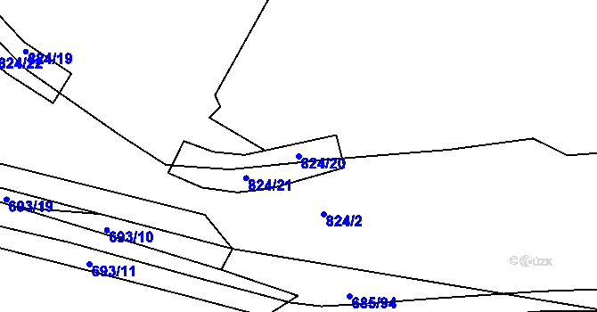 Parcela st. 824/20 v KÚ Starý Pelhřimov, Katastrální mapa
