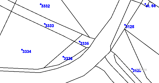 Parcela st. 3335 v KÚ Jazovice, Katastrální mapa