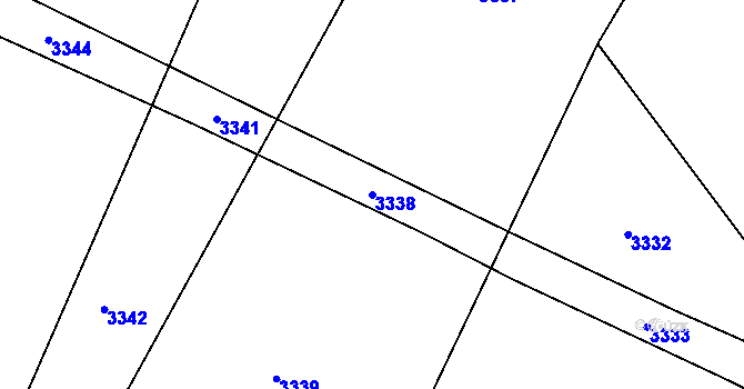 Parcela st. 3338 v KÚ Jazovice, Katastrální mapa