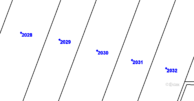 Parcela st. 2030 v KÚ Nový Petřín, Katastrální mapa