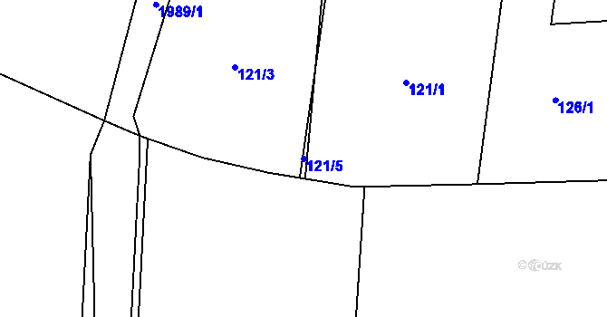 Parcela st. 121/5 v KÚ Starý Ples, Katastrální mapa