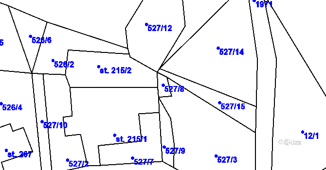 Parcela st. 527/8 v KÚ Starý Ples, Katastrální mapa