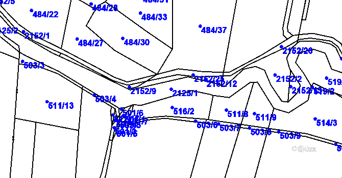 Parcela st. 2125/1 v KÚ Starý Ples, Katastrální mapa
