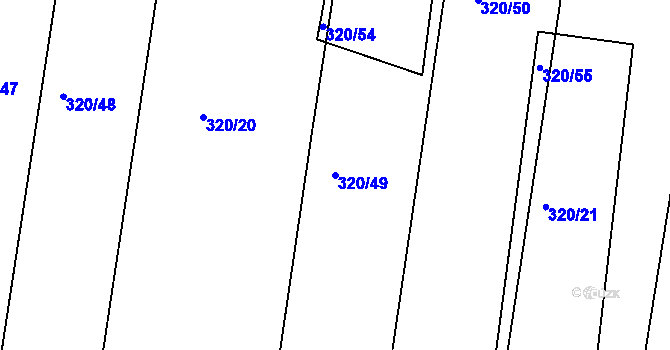 Parcela st. 320/49 v KÚ Starý Ples, Katastrální mapa