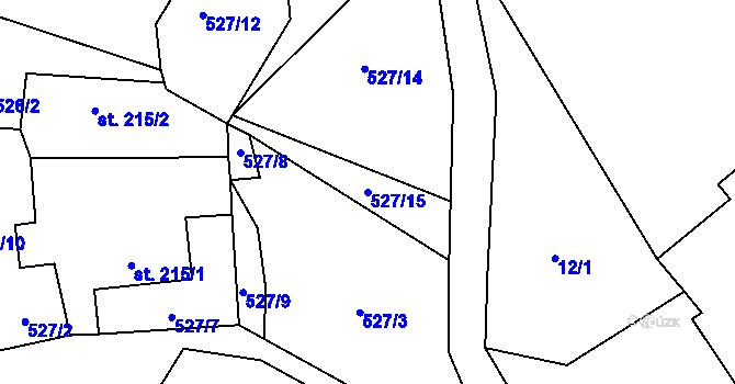 Parcela st. 527/15 v KÚ Starý Ples, Katastrální mapa