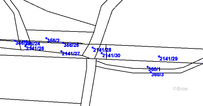 Parcela st. 2141/30 v KÚ Starý Ples, Katastrální mapa