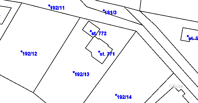 Parcela st. 771 v KÚ Sedlec u Starého Plzence, Katastrální mapa