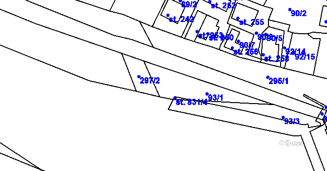 Parcela st. 93/2 v KÚ Sedlec u Starého Plzence, Katastrální mapa