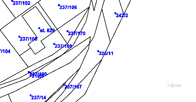 Parcela st. 325/11 v KÚ Sedlec u Starého Plzence, Katastrální mapa