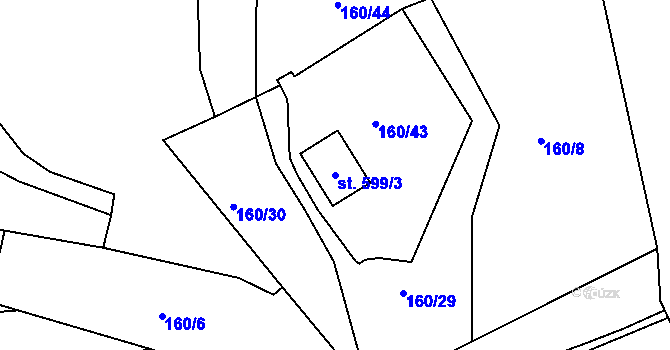 Parcela st. 599/3 v KÚ Sedlec u Starého Plzence, Katastrální mapa