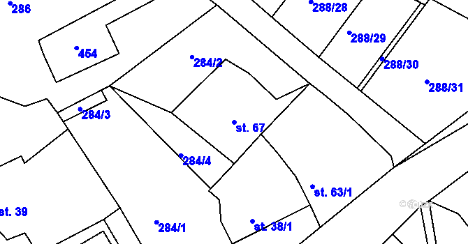 Parcela st. 67 v KÚ Sedlec u Starého Plzence, Katastrální mapa
