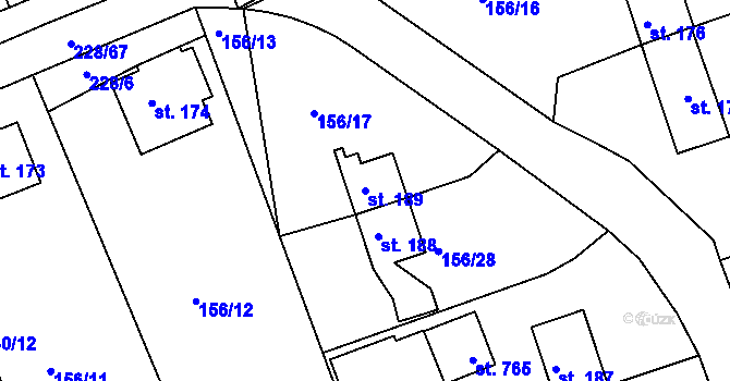 Parcela st. 189 v KÚ Sedlec u Starého Plzence, Katastrální mapa