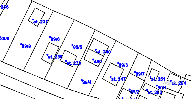 Parcela st. 240 v KÚ Sedlec u Starého Plzence, Katastrální mapa