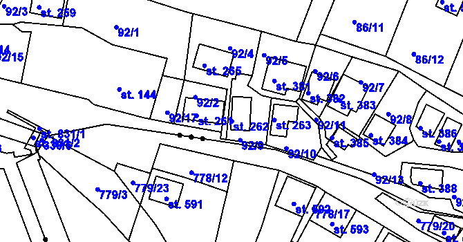 Parcela st. 262 v KÚ Sedlec u Starého Plzence, Katastrální mapa