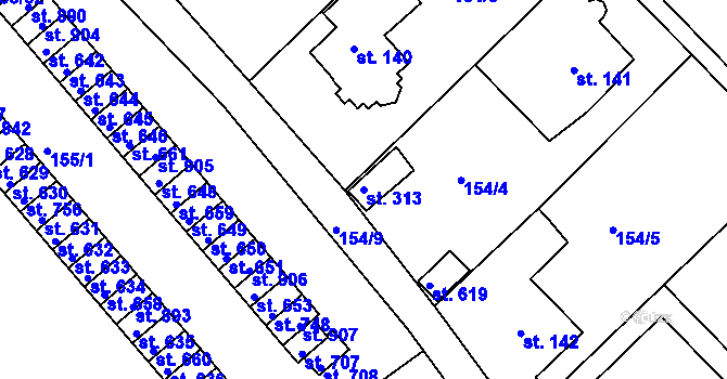Parcela st. 313 v KÚ Sedlec u Starého Plzence, Katastrální mapa